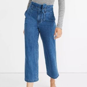 Madewell Paper Bag Wide Leg Denim Pants